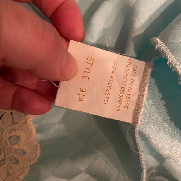 Vintage 70s Givenchy Intimates Chemise Peignoir Nightgown Angel Sleeve Robe Lace - Picture 16 of 16